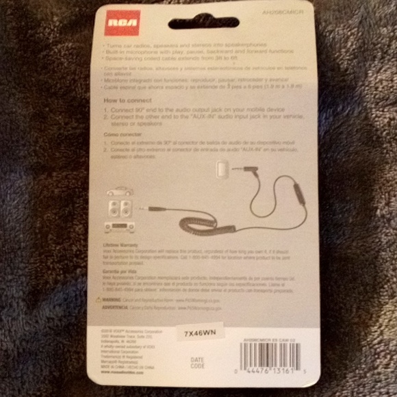 BRAND NEW IN PACK RCA COILED AUX CABLE W/ MICRO - Picture 5 of 5
